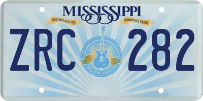 MS license plate ZRC282
