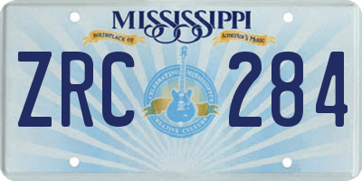 MS license plate ZRC284