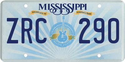 MS license plate ZRC290