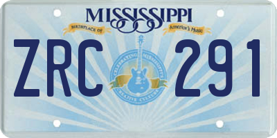 MS license plate ZRC291