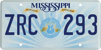 MS license plate ZRC293