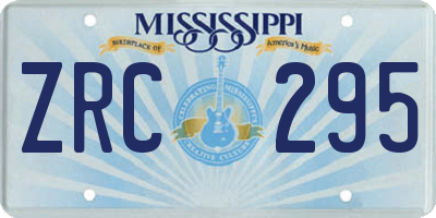 MS license plate ZRC295