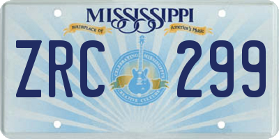 MS license plate ZRC299