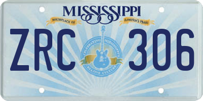 MS license plate ZRC306