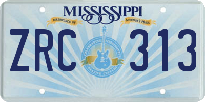 MS license plate ZRC313