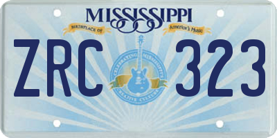 MS license plate ZRC323