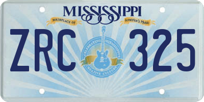 MS license plate ZRC325