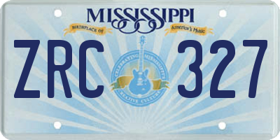 MS license plate ZRC327