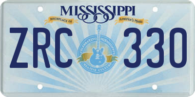 MS license plate ZRC330