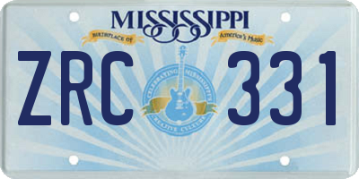MS license plate ZRC331