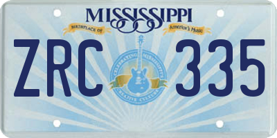 MS license plate ZRC335