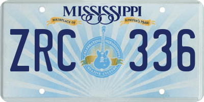 MS license plate ZRC336