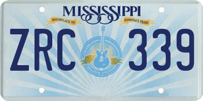 MS license plate ZRC339