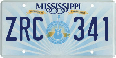 MS license plate ZRC341