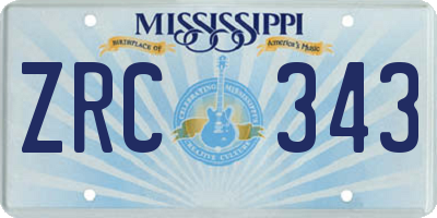 MS license plate ZRC343