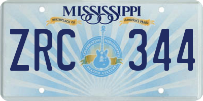 MS license plate ZRC344