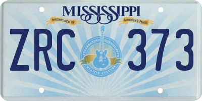 MS license plate ZRC373