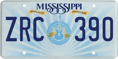 MS license plate ZRC390