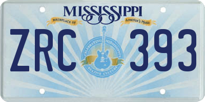 MS license plate ZRC393