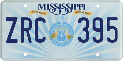 MS license plate ZRC395