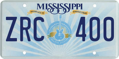 MS license plate ZRC400