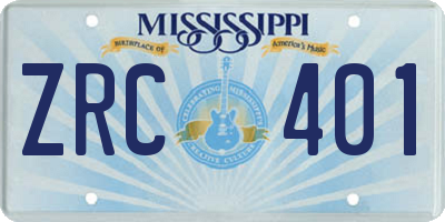 MS license plate ZRC401