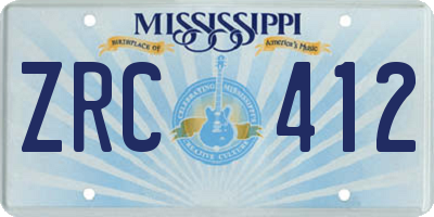 MS license plate ZRC412