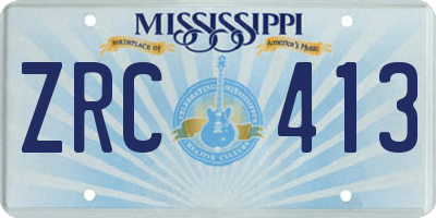 MS license plate ZRC413