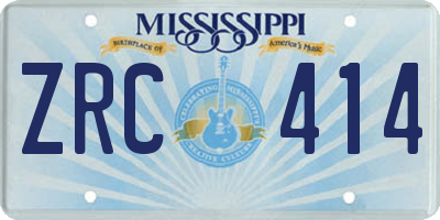 MS license plate ZRC414