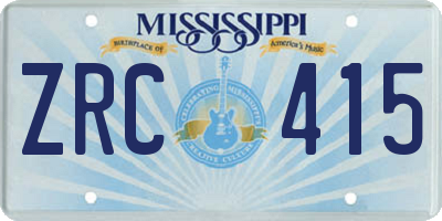 MS license plate ZRC415