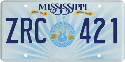 MS license plate ZRC421