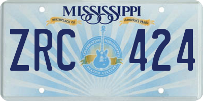 MS license plate ZRC424