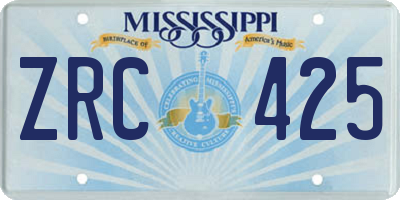 MS license plate ZRC425