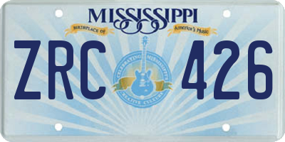 MS license plate ZRC426
