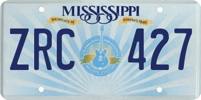 MS license plate ZRC427