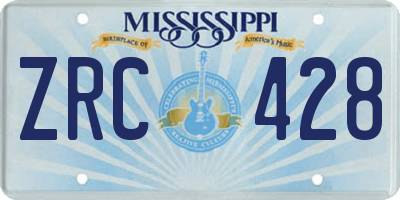 MS license plate ZRC428
