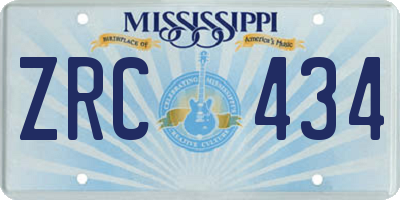 MS license plate ZRC434