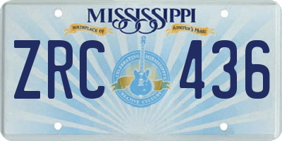 MS license plate ZRC436