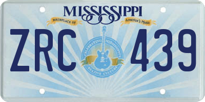 MS license plate ZRC439