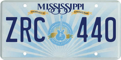 MS license plate ZRC440
