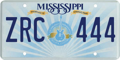 MS license plate ZRC444