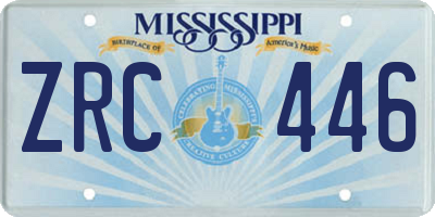 MS license plate ZRC446