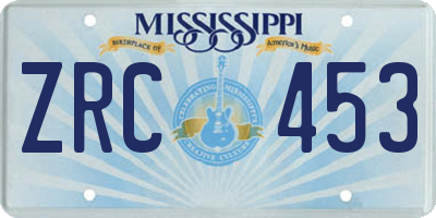 MS license plate ZRC453