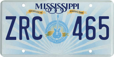 MS license plate ZRC465