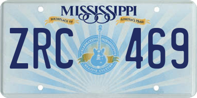 MS license plate ZRC469