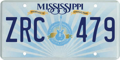 MS license plate ZRC479