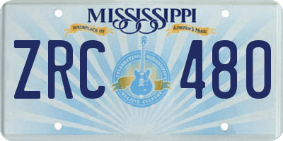 MS license plate ZRC480