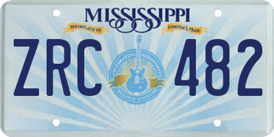 MS license plate ZRC482
