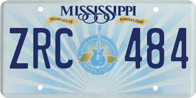 MS license plate ZRC484