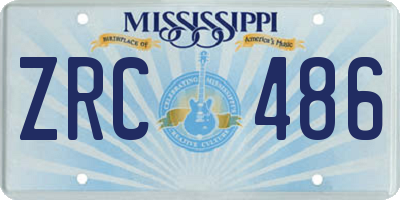 MS license plate ZRC486